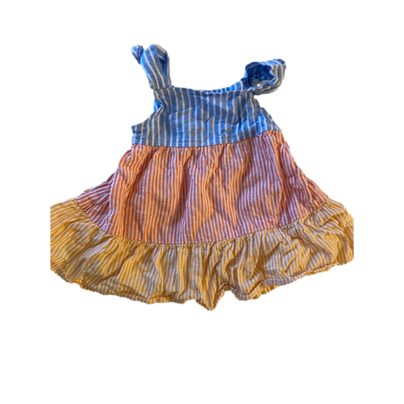 Joe Fresh Baby Dress and bloomer set 3-6m Blue Orange and pink - Picture 2 of 5